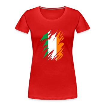 Irland Flagge Vintage Irische Fahne Dublin - Frauen Premium Bio T-Shirt - Rot - Vorne - Mia (176cm)