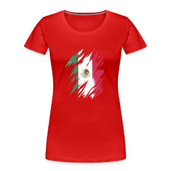 Mexiko Flagge Mexikanische Fahne Mexico Südamerika - Frauen Premium Bio T-Shirt - Rot - Vorne - Mia (176cm)