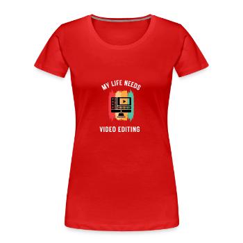 Geschenk für Cutter und Videobearbeitung - Frauen Premium Bio T-Shirt - Rot - Vorne - Mia (176cm)