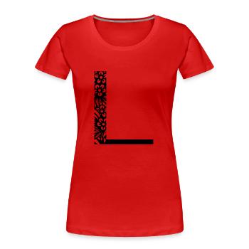 Buchstabe L - Frauen Premium Bio T-Shirt - Rot - Vorne - Mia (176cm)