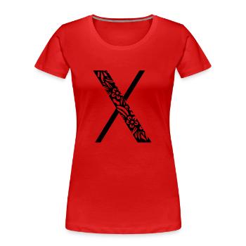 Buchstabe X - Frauen Premium Bio T-Shirt - Rot - Vorne - Mia (176cm)