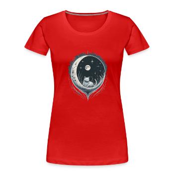ASTRO-KATZE - Frauen Premium Bio T-Shirt - Rot - Vorne - Mia (176cm)
