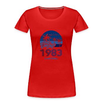 Vintage Année 1983 Edition Limitée Bleu - T-shirt bio Premium Femme - rouge - Devant - Mia (176cm)