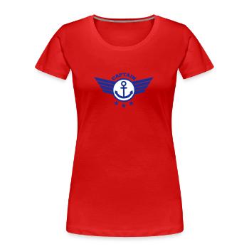 Anchor Captain - Frauen Premium Bio T-Shirt - Rot - Vorne - Mia (176cm)