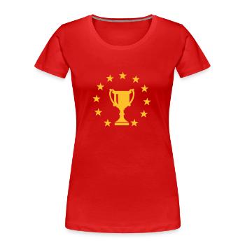 Coupe - T-shirt bio Premium Femme - rouge - Devant - Mia (176cm)