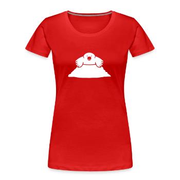 Taupe - T-shirt bio Premium Femme - rouge - Devant - Mia (176cm)