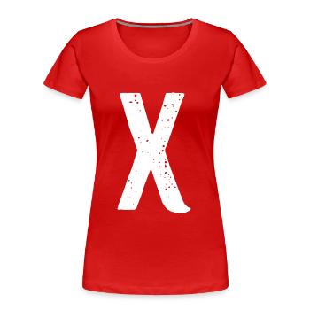 X-Buchstabe - Frauen Premium Bio T-Shirt - Rot - Vorne - Mia (176cm)