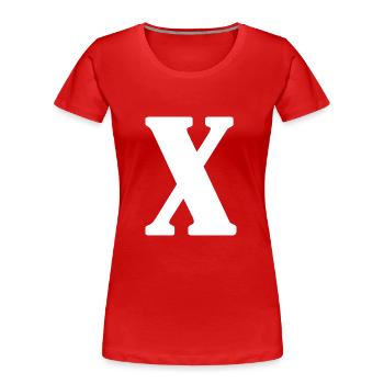X - Frauen Premium Bio T-Shirt - Rot - Vorne - Mia (176cm)