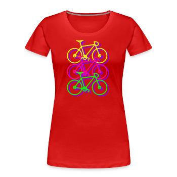 VÉLO 3 COULEUR - T-shirt bio Premium Femme - rouge - Devant - Mia (176cm)