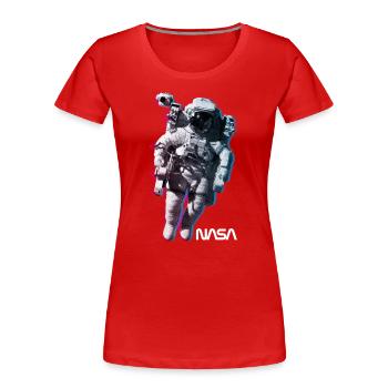 NASA Astronaut With Official Logo - Women's Premium Organic T-Shirt - red - Front - Mia (176cm)