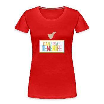 Tenerife / Tenerife - Îles Canaries (Canarias - T-shirt bio Premium Femme - rouge - Devant - Mia (176cm)