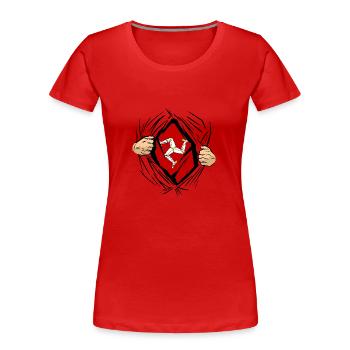 Isle of Man Flagge Triskele Flag of Isle of Man - Frauen Premium Bio T-Shirt - Rot - Vorne - Mia (176cm)