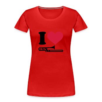 Posaune - Frauen Premium Bio T-Shirt - Rot - Vorne - Mia (176cm)