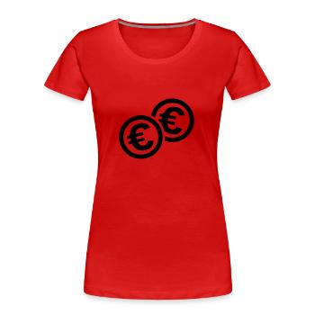 Money - Women's Premium Organic T-Shirt - red - Front - Mia (176cm)
