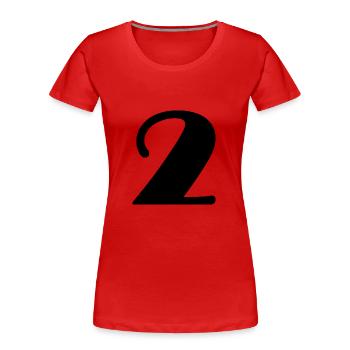 2 JAHRE. 2. JUBILÄUM. GEBURTSTAG 2 JAHRE. 2 - Frauen Premium Bio T-Shirt - Rot - Vorne - Mia (176cm)