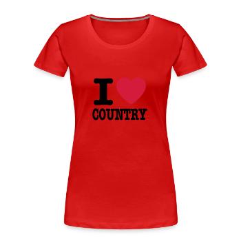 i love country / i heart country - Frauen Premium Bio T-Shirt - Rot - Vorne - Mia (176cm)