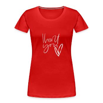 I love you - Women's Premium Organic T-Shirt - red - Front - Mia (176cm)