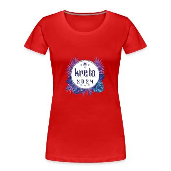 Kreta 2024 - Frauen Premium Bio T-Shirt - Rot - Vorne - Mia (176cm)