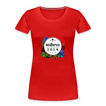 Majorque 2024 Coloré - T-shirt bio Premium Femme - rouge - Devant - Mia (176cm)