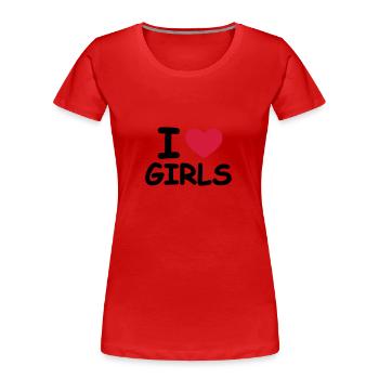 I Love Girls - Frauen Premium Bio T-Shirt - Rot - Vorne - Mia (176cm)