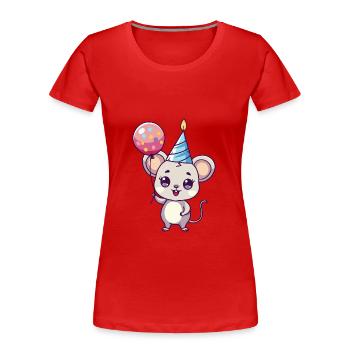 Mouse Birthday Baby - Women's Premium Organic T-Shirt - red - Front - Mia (176cm)