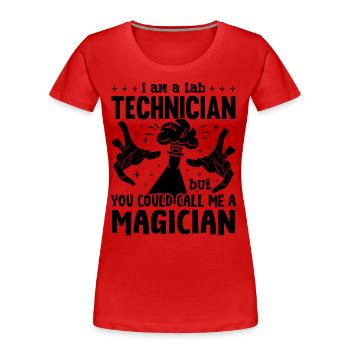Chemistry Biology Laboratory Laboratory Technician Gift Idea - Women's Premium Organic T-Shirt - red - Front - Mia (176cm)