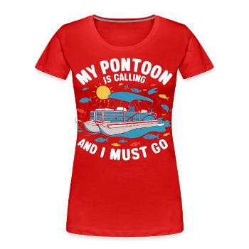 Pontonboot Kapitän Ponton Boote - Frauen Premium Bio T-Shirt - Rot - Vorne - Mia (176cm)