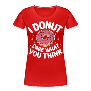 Donut Donuts Candy Bagel - Women's Premium Organic T-Shirt - red - Front - Mia (176cm)