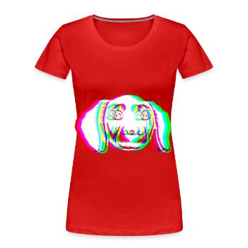 EDM - Dog - Glitch Rave Style - Women's Premium Organic T-Shirt - red - Front - Mia (176cm)