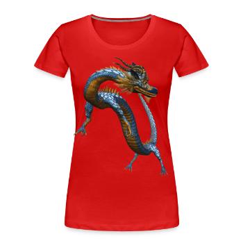 Chinese dragon - Frauen Premium Bio T-Shirt - Rot - Vorne - Mia (176cm)