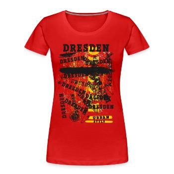 Dresden Deutschland Stadt Skyline Heimat Liebe - Frauen Premium Bio T-Shirt - Rot - Vorne - Mia (176cm)