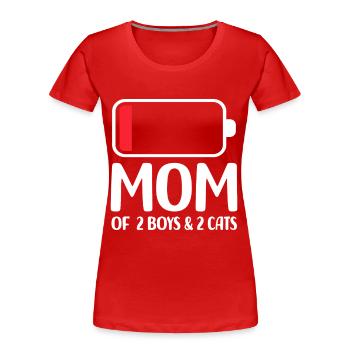 félin - T-shirt bio Premium Femme - rouge - Devant - Mia (176cm)