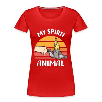 Calopsitte - T-shirt bio Premium Femme - rouge - Devant - Mia (176cm)
