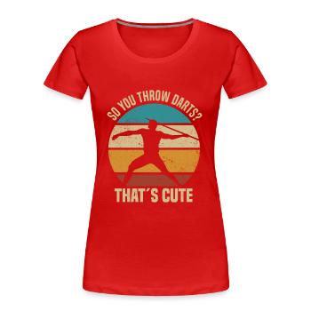 Speerwerfen - Frauen Premium Bio T-Shirt - Rot - Vorne - Mia (176cm)