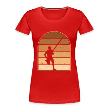 Stabhochspringer - Frauen Premium Bio T-Shirt - Rot - Vorne - Mia (176cm)