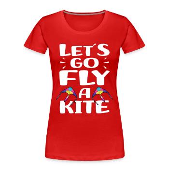 Kite flying hobby | Hang Gliding Gift Idea - Women's Premium Organic T-Shirt - red - Front - Mia (176cm)