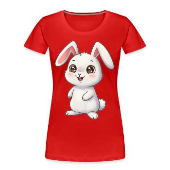 Animal Dessin Animé Lapin - T-shirt bio Premium Femme - rouge - Devant - Mia (176cm)