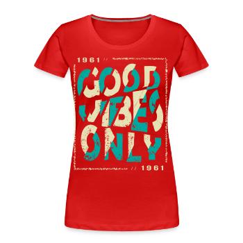 1961 Geburtstag 1961 Jahrgang 1961 Geschenk 1961 - Frauen Premium Bio T-Shirt - Rot - Vorne - Mia (176cm)