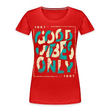 1987 Anniversaire 1987 Millésime 1987 Cadeau 1987 - T-shirt bio Premium Femme - rouge - Devant - Mia (176cm)