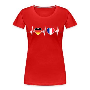Deutschland und Frankreich France Französisch - Frauen Premium Bio T-Shirt - Rot - Vorne - Mia (176cm)