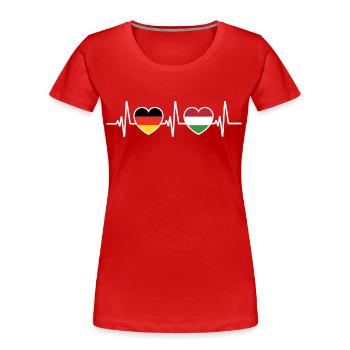 Germany Hungary German Hungarian flag - Women's Premium Organic T-Shirt - red - Front - Mia (176cm)