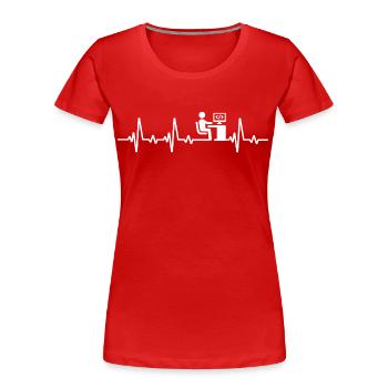 Programmierer Herzschlag Informatiker code - Frauen Premium Bio T-Shirt - Rot - Vorne - Mia (176cm)