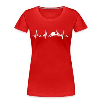 Scooter Heartbeat scooter ride scooter cyclomoteur - T-shirt bio Premium Femme - rouge - Devant - Mia (176cm)