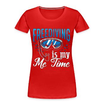 Apnoe Freitauchen Freitaucher Tauchen Geschenk - Frauen Premium Bio T-Shirt - Rot - Vorne - Mia (176cm)