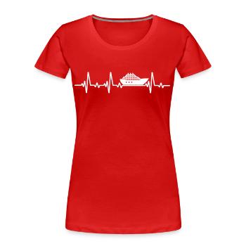 bateau de croisière heartbeat bateau de croisière - T-shirt bio Premium Femme - rouge - Devant - Mia (176cm)