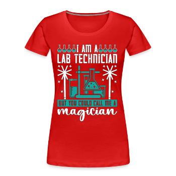 Laboratory Technician Biology Science Gift - Women's Premium Organic T-Shirt - red - Front - Mia (176cm)