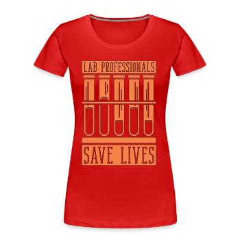 Laboratory Technician Science Lab Tech Gift - Women's Premium Organic T-Shirt - red - Front - Mia (176cm)