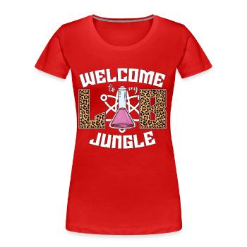 Laboratory Technician Lab Jungle Science Gift - Women's Premium Organic T-Shirt - red - Front - Mia (176cm)