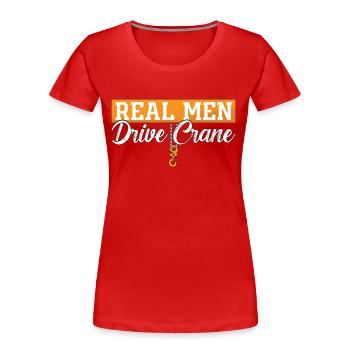 Construction Worker Crane Crane Driver Crane Operator Gift - Women's Premium Organic T-Shirt - red - Front - Mia (176cm)