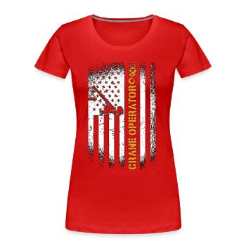 Crane Operator Construction Worker Crane Driver Work Gift - Women's Premium Organic T-Shirt - red - Front - Mia (176cm)